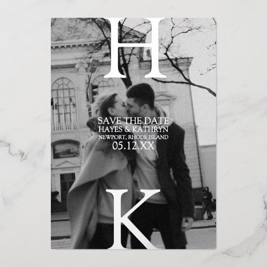 古いクラシックお金の審美的な日ミニマル付を保存 箔招待状 (正面)