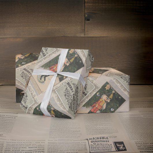 古いクラシックくるみファッションド割り車のビクターレコード ラッピングペーパー