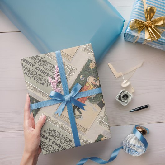 古いクラシックくるみファッションド割り車のビクターレコード ラッピングペーパー