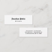 古いクラシック文字ヴィンテージ手書きテンプレート スキニー名刺 (正面/裏面)