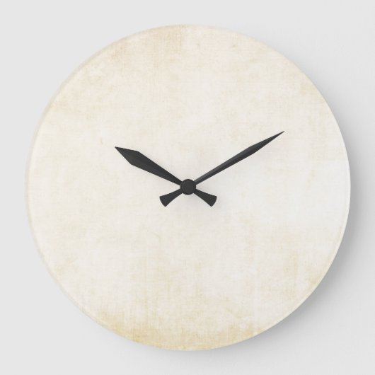 古いクラフト紙：テクスチャ付き背景 ラージ壁時計 (正面)