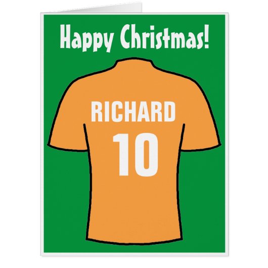 古いクリスマスカードのサッカーシャツ (正面)