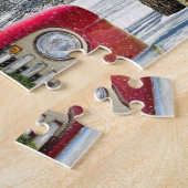 古いクリスマストラックのゴールデンレトリバー犬 ジグソーパズル (側面)