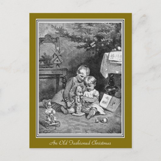 古いクリスマスファッションドのはがき シーズンポストカード (正面)