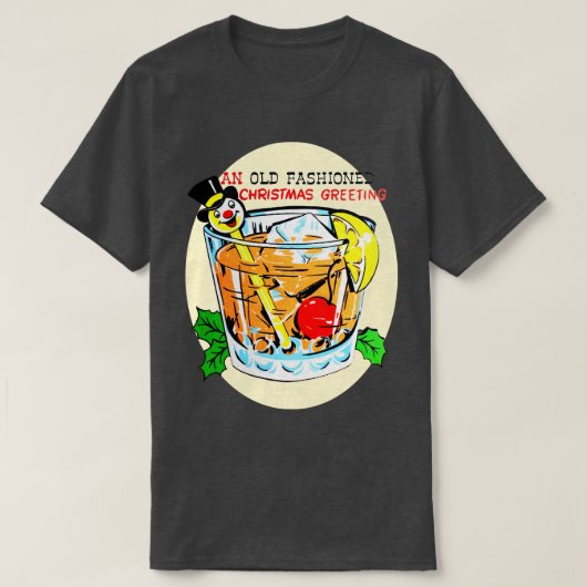 古いクリスマスファッションドの挨拶 Tシャツ (デザイン正面)