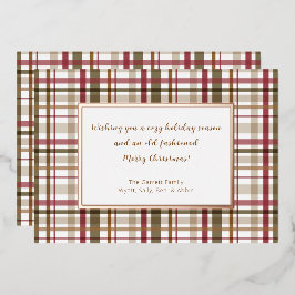 古いクリスマスファッションドを祈る 箔シーズンカード