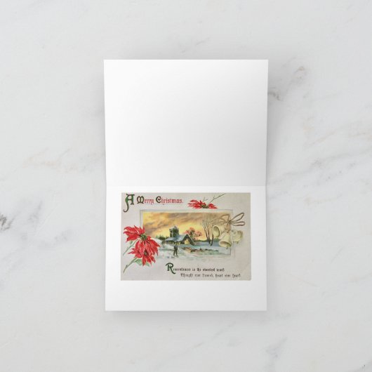 古いクリスマスファッションド。 シーズンカード (内部)