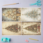 古いクリスマス 薄葉紙 (クラフト)