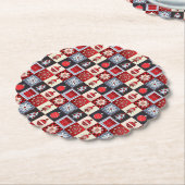古いクリファッションドスマスキルト ペーパーコースター (アングル)