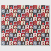 古いクリファッションドスマスキルト ラッピングペーパー (フラット)