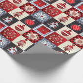 古いクリファッションドスマスキルト ラッピングペーパー (角)