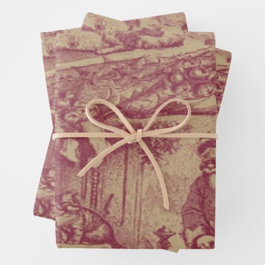 古いクリファッションドスマス ラッピングペーパーシート (インサイチュ)