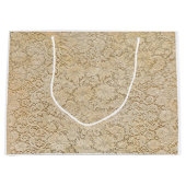 古いクロチェットレースフローラルパターン+あなたのアイディア ラージペーパーバッグ (正面)