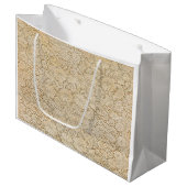 古いクロチェットレースフローラルパターン+あなたのアイディア ラージペーパーバッグ (正面アングル)