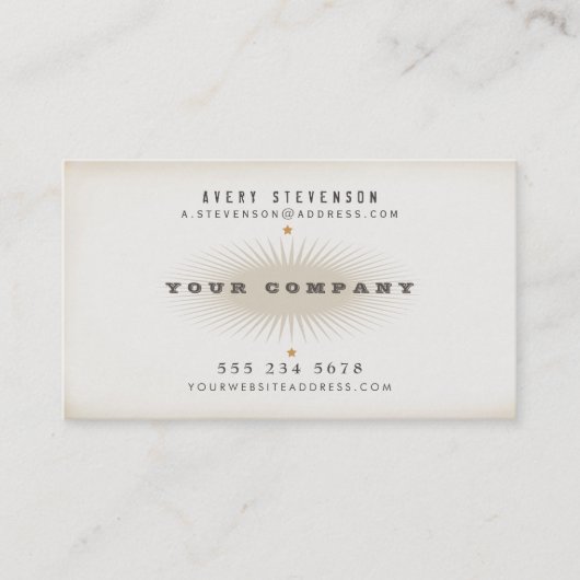 古いクールヴィンテージスタイルタイポグラフィ 名刺 (正面)