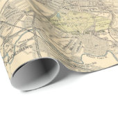 古いグラスゴー・スコットランドの地図（1912年）ヴィンテージグラスチュ  ラッピングペーパー (ロールコーナー)