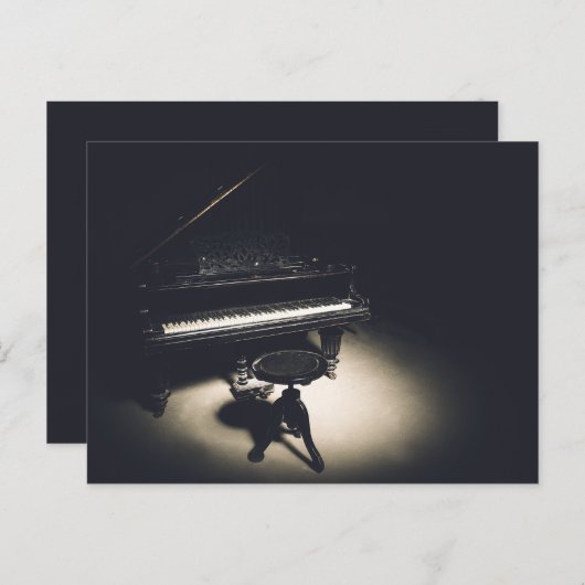 古いグランドピアノ ポストカード (正面/裏面)