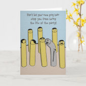 古いグレーヘアおもしろいスリープ誕生日カード カード (黄色い花)