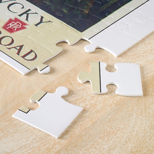 古いケンタッキーのヴィンテージ旅行ポスターアートワーク ジグソーパズル (側面)