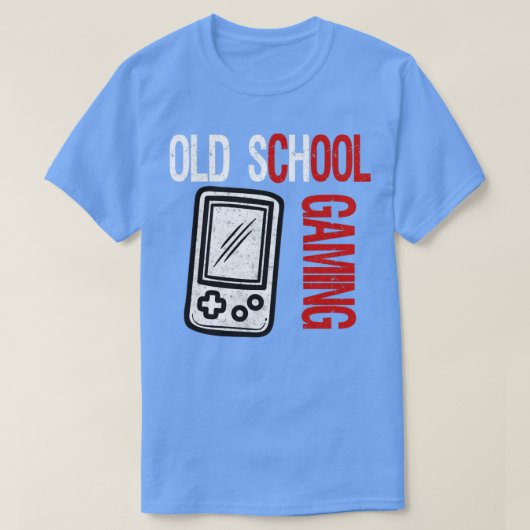 古いゲームおたくゲーマーのゲーム機ビデオゲーム Tシャツ (デザイン正面)