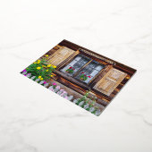 古いコテージの窓はがき 箔シーズンポストカード (回転した状態)