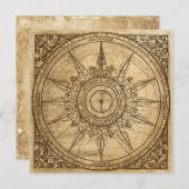 古いコンパス面図 招待状 (正面/裏面)