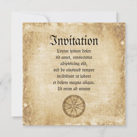古いコンパス面図 招待状 (裏面)