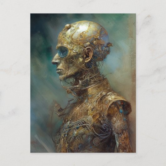 古いサイボーグ未来的SF ポストカード (正面)