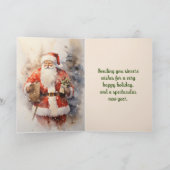 古いサンタクリスマスカード サンキューカード (内部)
