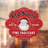 古いサンタ素晴らしフルーツケーキヴィンテージクリスマス ウィンドウサイン (シート2)