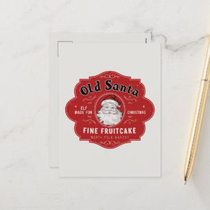 古いサンタfruitcake追加メッセージ シーズンポストカード