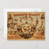 古いサーカスのポスター付きポストカード ポストカード (正面/裏面)