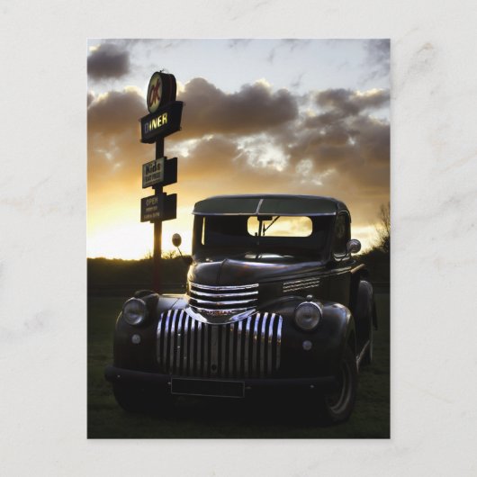 古いシェビートラックの葉書 ポストカード (正面)