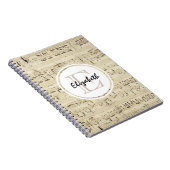 古いシファッションドート音楽モノグラム ノートブック (右側)