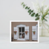 古いシャッターウィンドウサンタFeニューメキシコ ポストカード (スタンド正面)