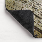 古いシートの楽譜、グランジな音楽ノート マウスパッド (コーナー)