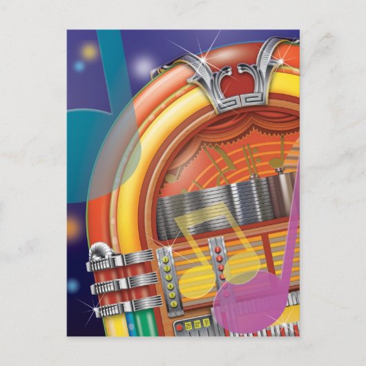 古いジュークボックス ポストカード (正面)