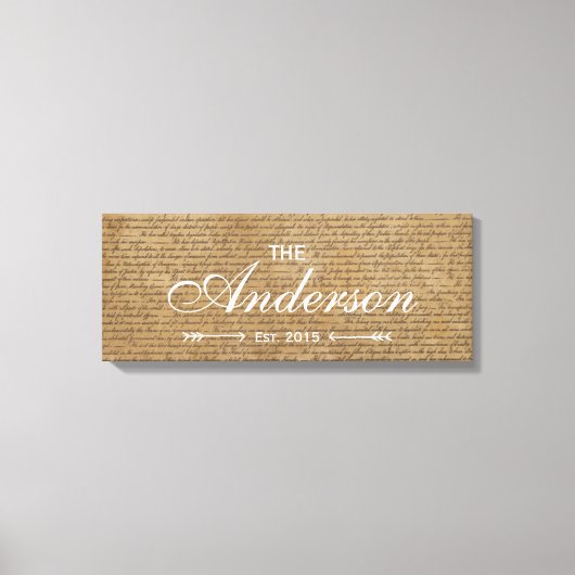 古いスクリプトファミリ確立されたファミリ名記号 キャンバスプリント (正面)