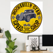 古いスクールスピードショップ ポスター (ホームオフィス)