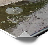 古いスクールバスの写真 ポスター (角)