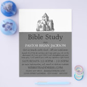 古いスケッチ教会、キリスト教聖書級広告 チラシ (シングル)