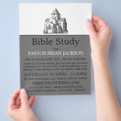 古いスケッチ教会、キリスト教聖書級広告 チラシ (手)