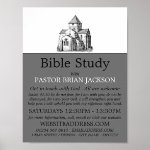 古いスケッチ教会、キリスト教聖書級広告 ポスター
