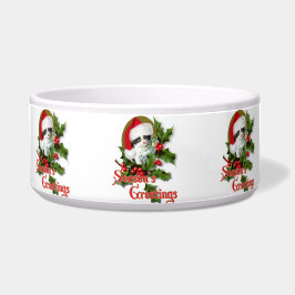古いスタイルのクリスマスの子ネコの季節のご挨拶 ボウル