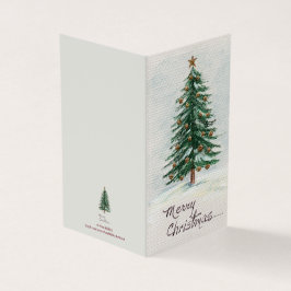 古いスタイルの水の色クリスマスツリーの雪ホリ