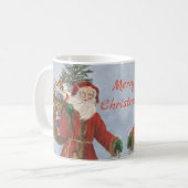 古いスタイルの父の吹クリスマス コーヒーマグカップ (正面左)