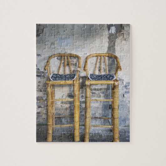 古いスタイルの竹椅子、シタン、浙江省 ジグソーパズル (縦)