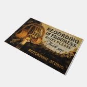 古いスタイルビンテージマット、お静かに ドアマット (アングル)