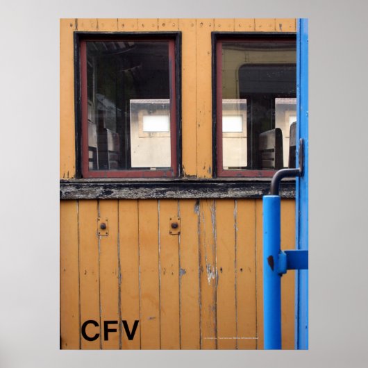 古いスチームトレインルマストロイエローワゴンポスター ポスター (正面)