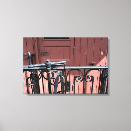 古いスチームトレインルマストロブラウンワゴンキャンバス キャンバスプリント (正面)